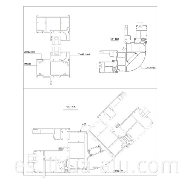 Aluminum XM95 Casement Window Assembly Structure